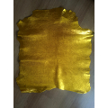 Metallic leather goat golden laminated