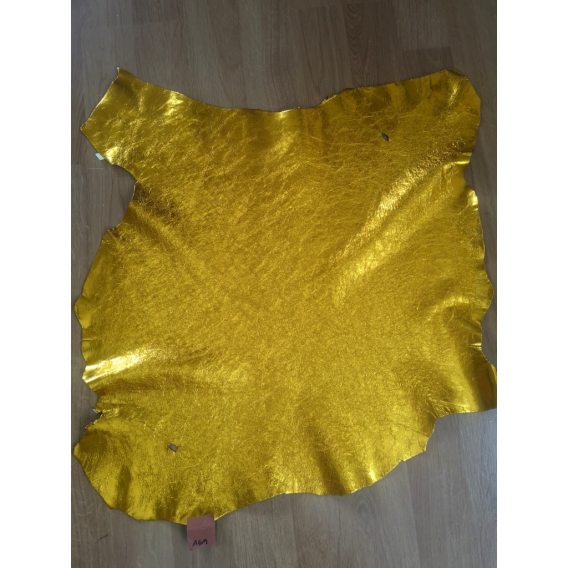 Metallic leather goat golden laminated