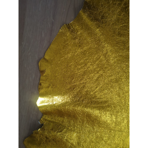 Metallic leather goat golden laminated